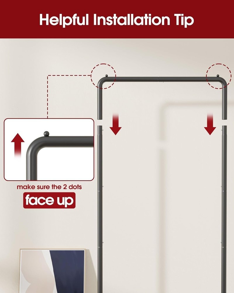 Multi-Functional Garment Rack with Easy Assembly & 82 lb Capacity in Black
