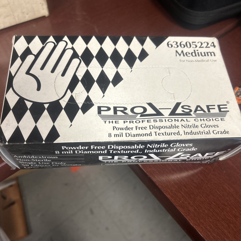 BULK ProSafe Powder free disposable thin mil nitrile gloves medium