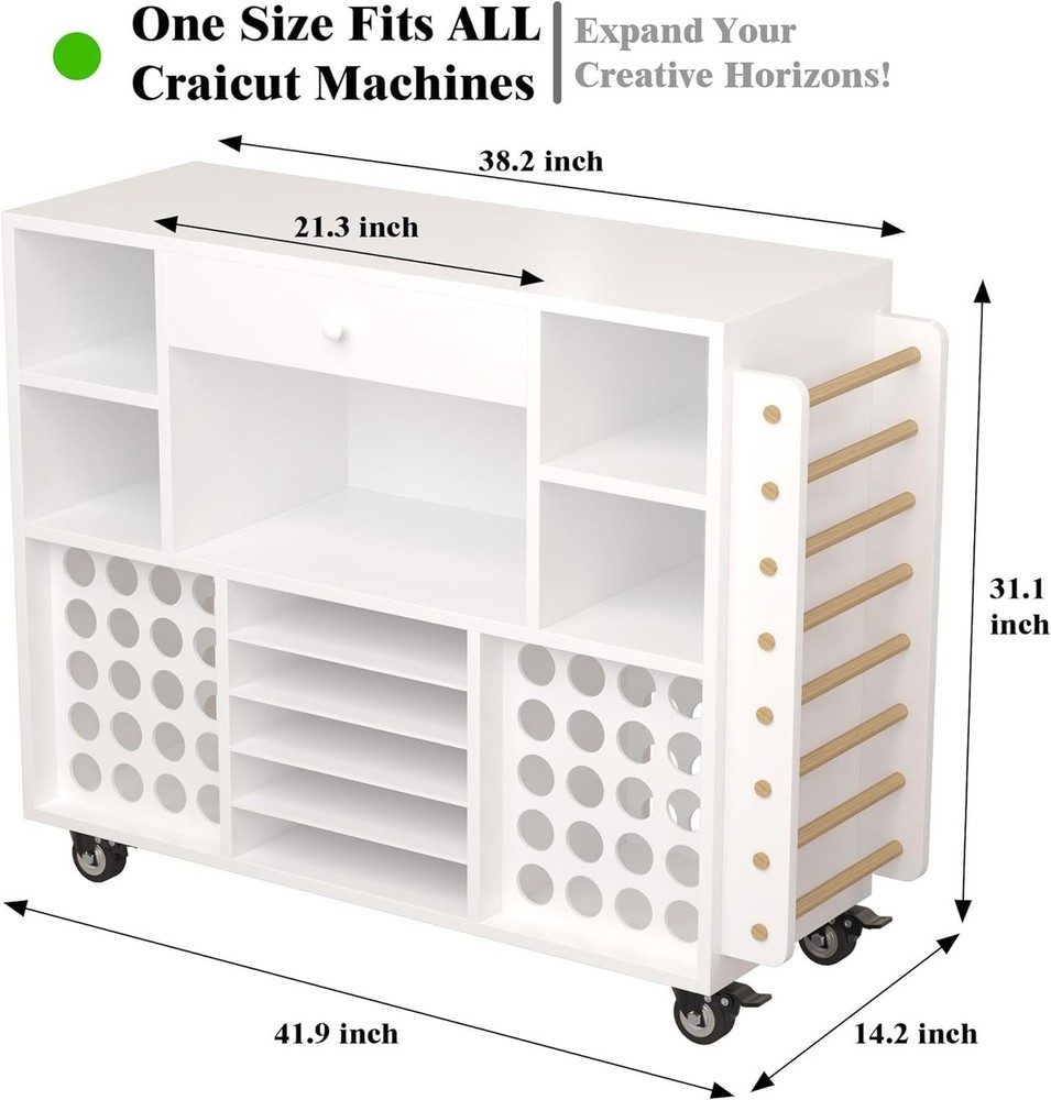 Craft organization and storage Cart Compatible with Cricut Machine, Rolling C...