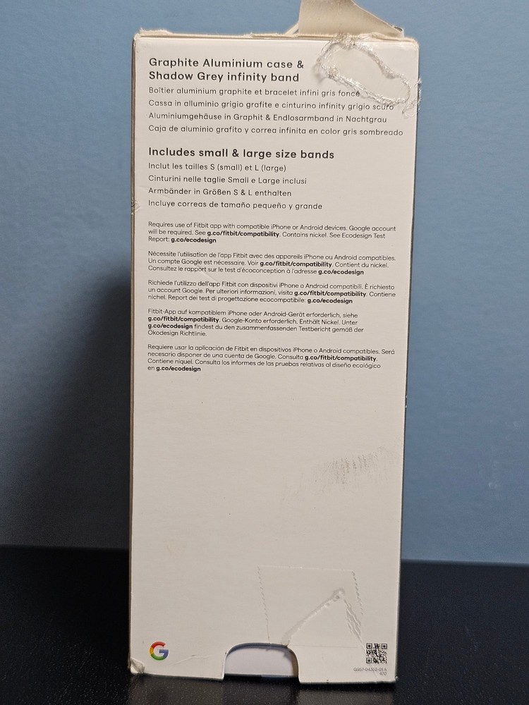 Fitbit Sense 2 Smartwatch Activity Tracker - Shadow Grey/Graphite Aluminum LARGE