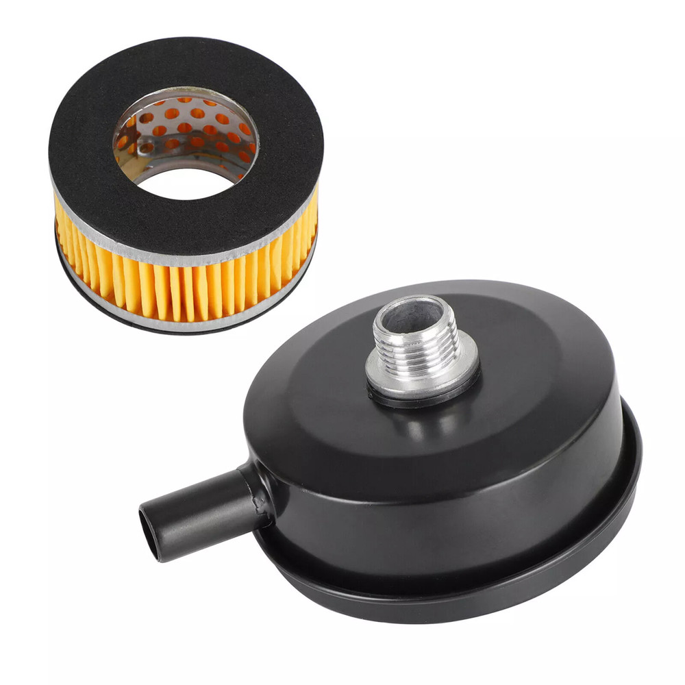 1/2" 20mm Thread Air Compressor Intake Filter Muffler Silencer Black-Metal