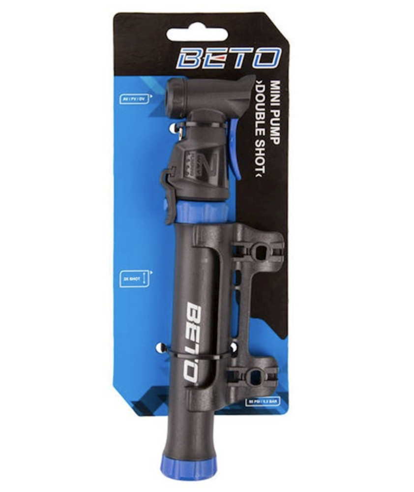 BETO Double Shot Mini Bicycle Pump w/ Mount