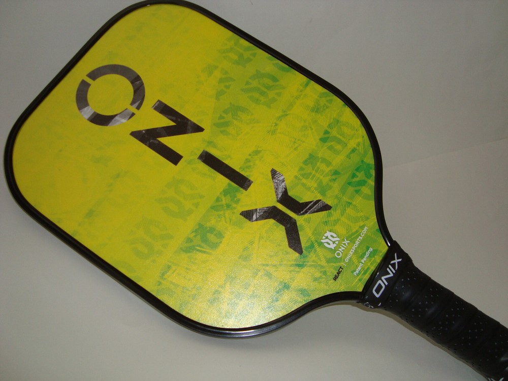 Onix React Graphite Pickleball Paddle Lucy Kovalova Matt Wright Green Yellow