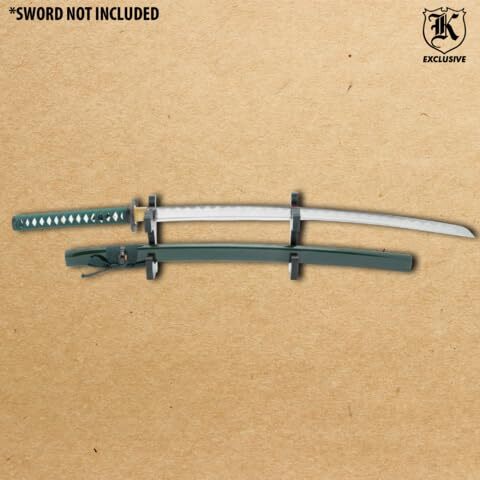 Double Sword Wall Mount | Katana/Samurai Wall Display Holder | Matte Black