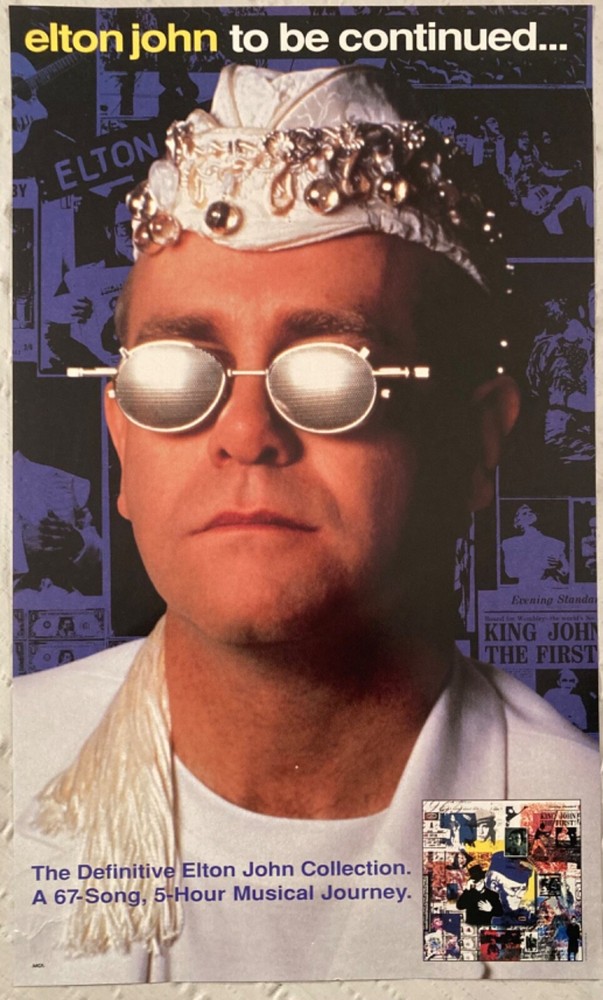 Elton John 1990 Promo Poster To Be Continued M