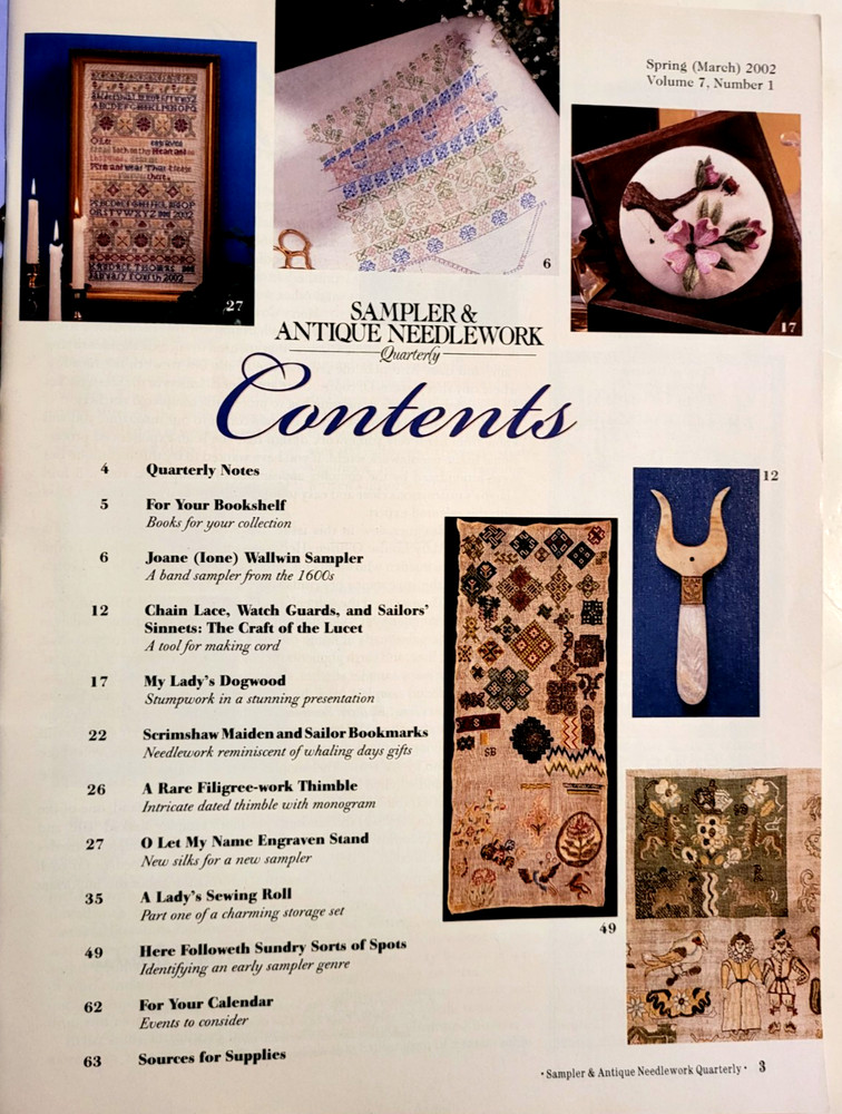 Sampler & Antique Needlework Qtrly mags,1991-2015,historical articles & patterns