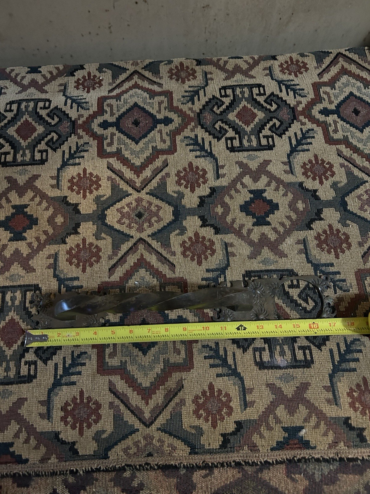 Antique Brass Door Pull With Hole For Knob