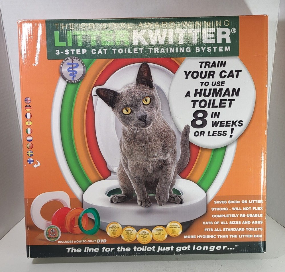Original Litter Kwitter 3-Step Cat Toilet Training System 8 Weeks NEW OPEN BOX