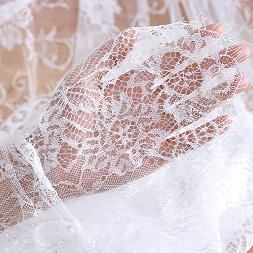 5 Packs Lace Table Runner 14x120 Inch Rustic Wedding White 5pcs Plain White