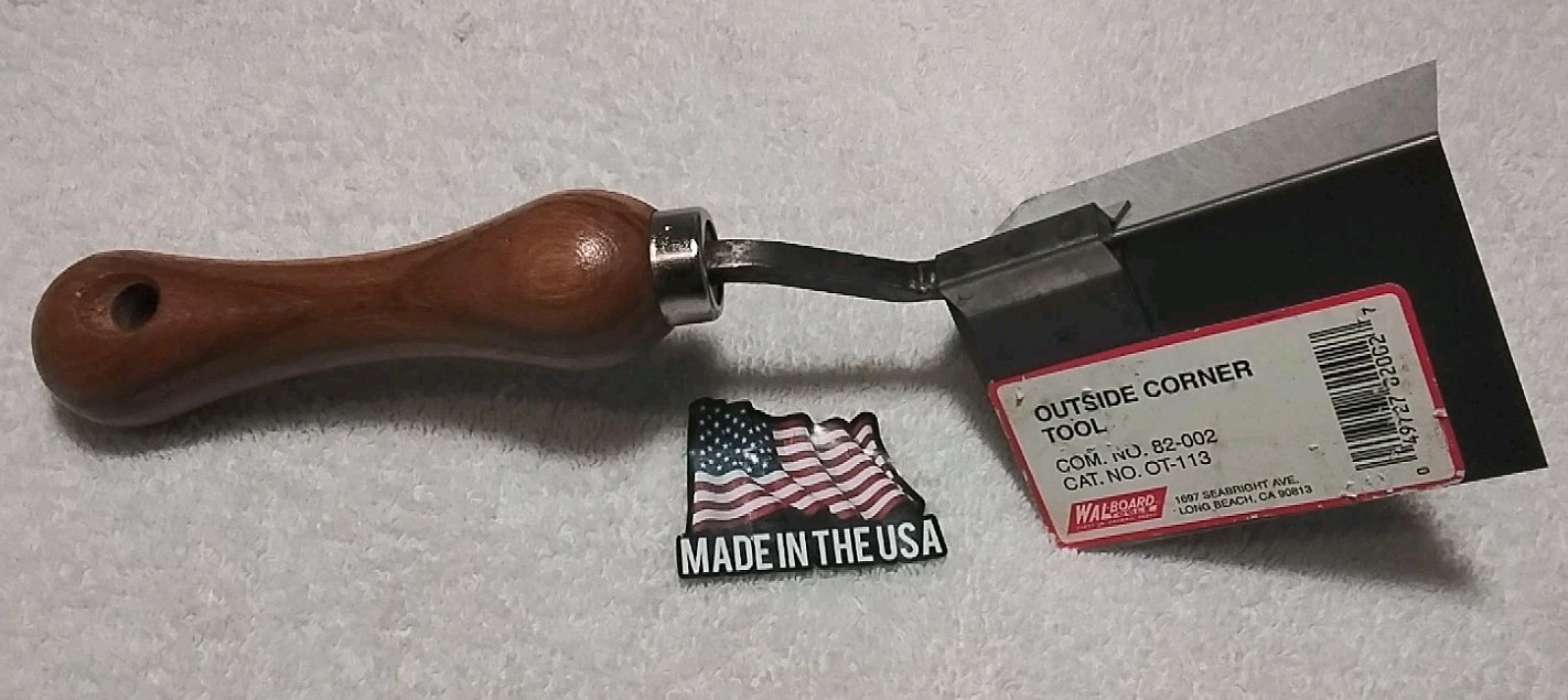 WALL-BOARD TOOLS 82-002 2-1/4"×4-1/8" STAINLESS STEEL WOOD HANDLE 90° FINISH USA
