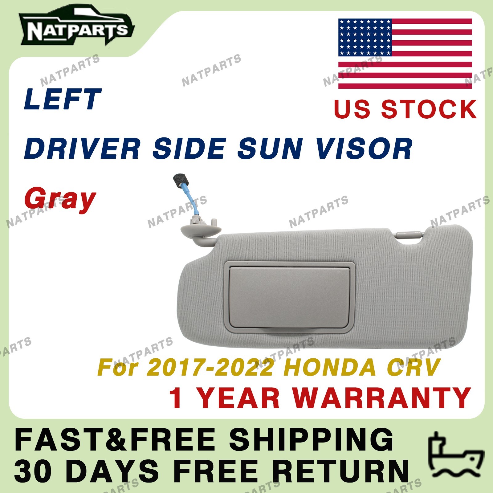 Left Driver Side Sun Visor W/ Lights Fits for  Honda CRV 2017-2022 83280TLAA12ZB