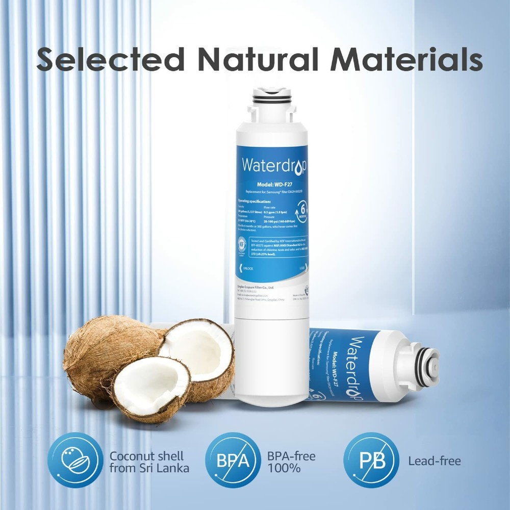 Waterdrop DA2900020B Refrigerator Filter, Replacement for Samsung DA2900020B