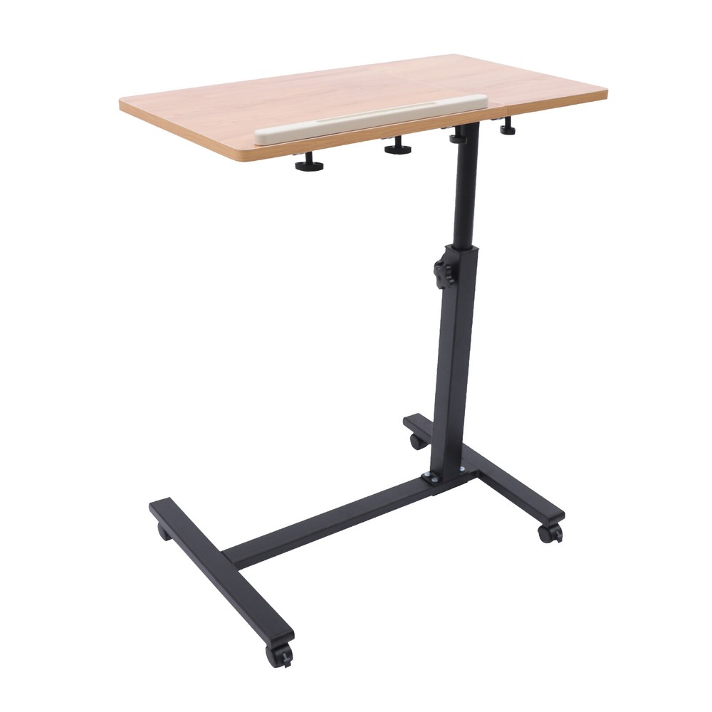Adjustable Rolling Laptop Desk Mobile Computer Stand Bed Side Table Desk
