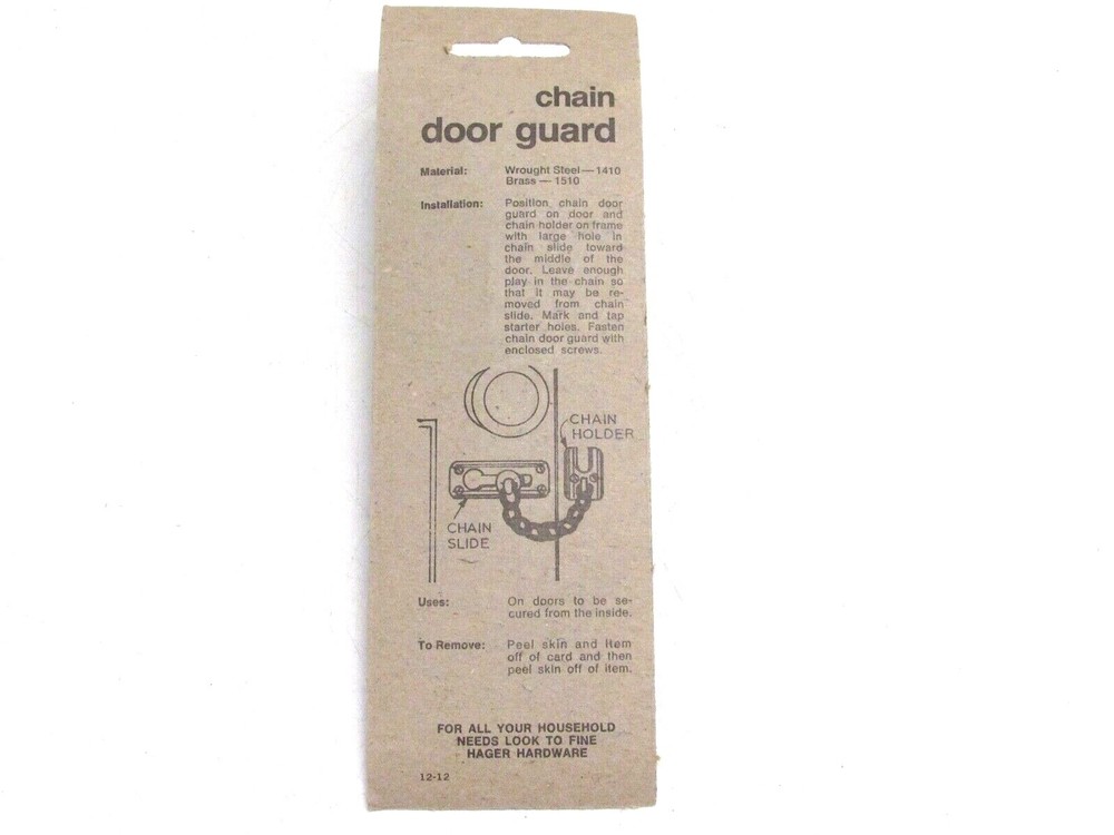 Nos Hager Solid Brass Chain Door Guard Cd1510