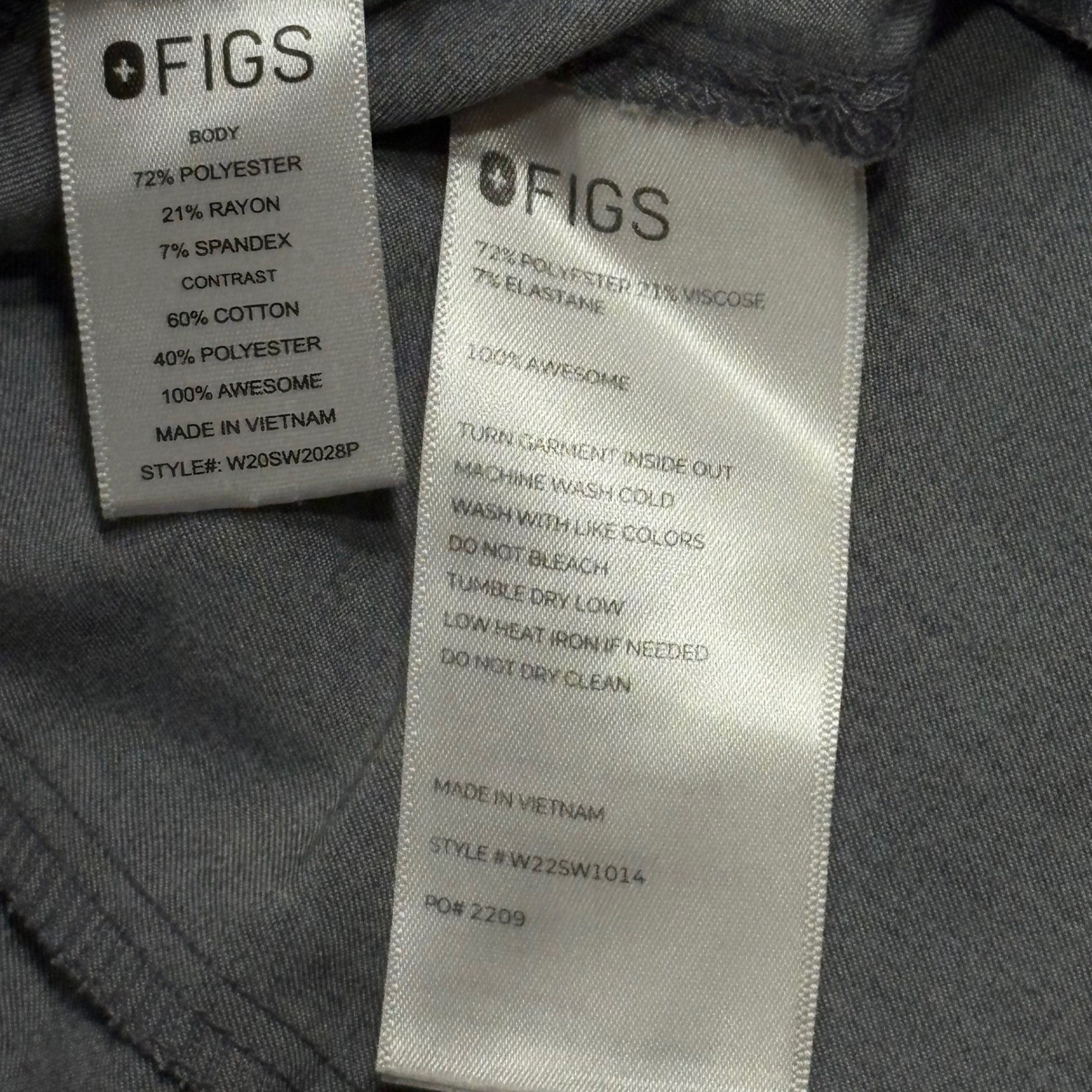 FIGS Scrub Set Women XXS/XSP Gray Casma V-Neck Zamora Jogger Technical Collectio