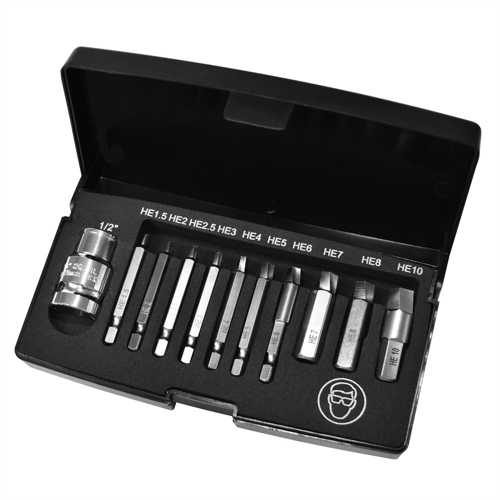 K-Tool BTK42-11HS Damaged Hex Screw Extractor Set 11PCS