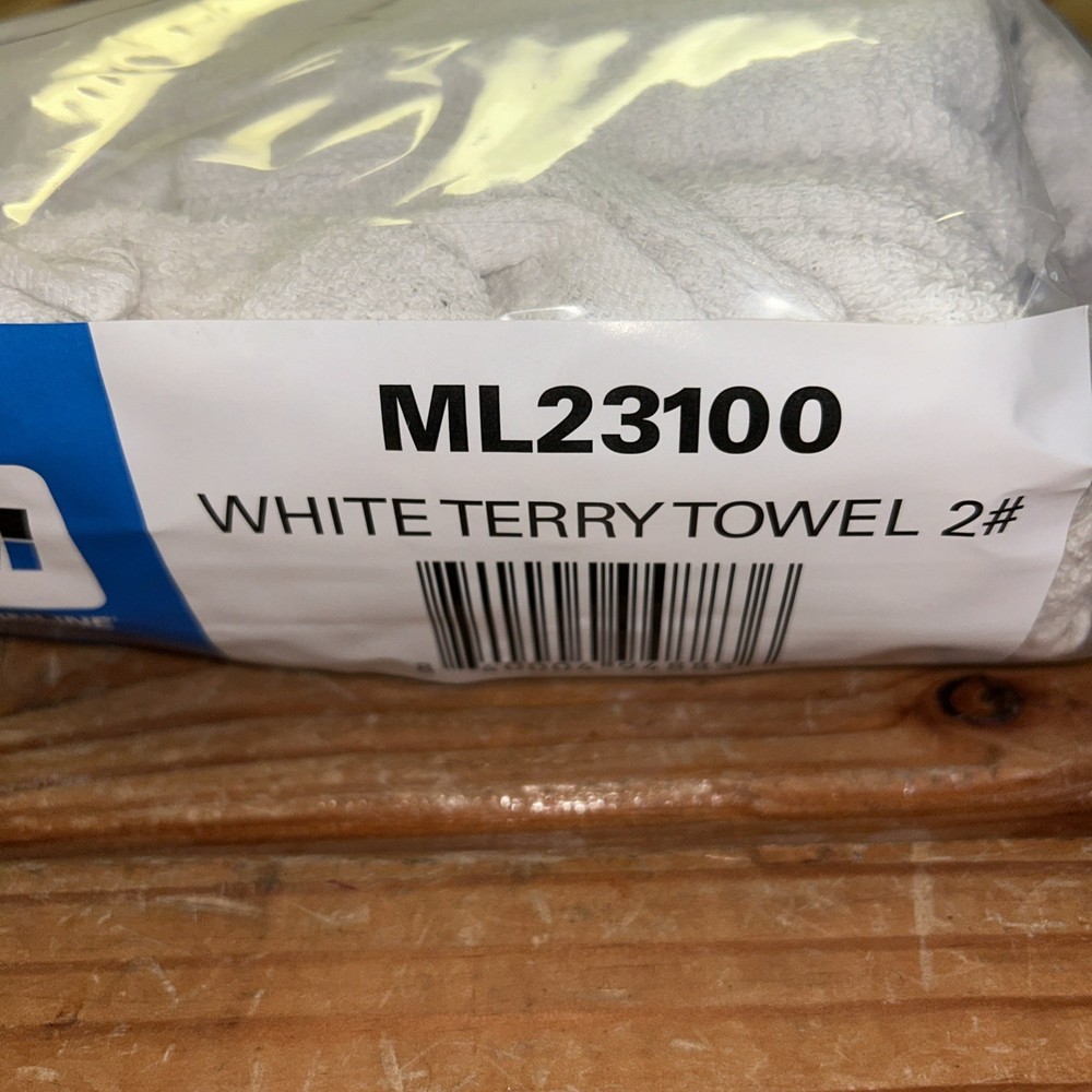 WHITE TERRY TOWEL 2 LB COMPRESSED BAG (20 PER CASE)