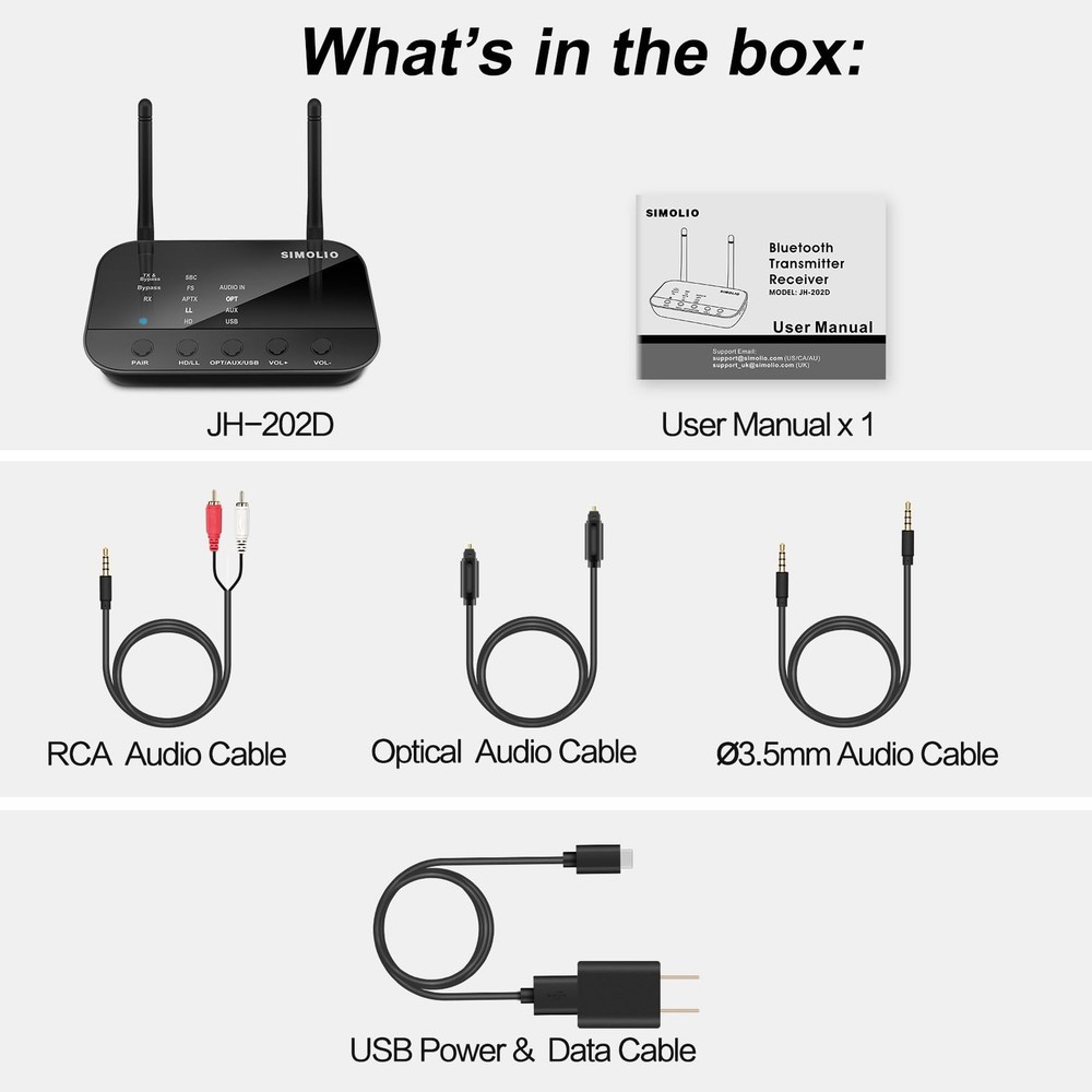 Bluetooth Transmitter Receiver for TV Home Stereo, aptX Low Latency & HD Long...