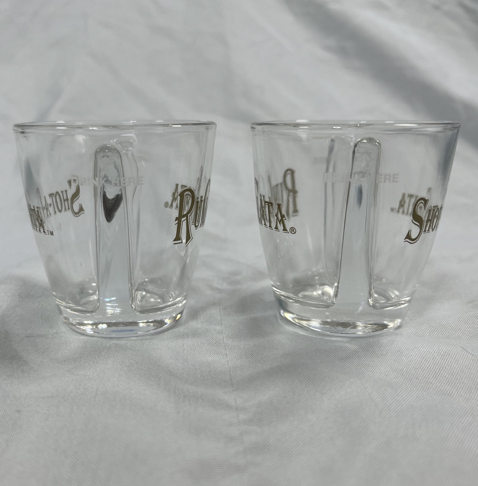 RumChata Shot-A-Chata Divided Shot Glasses - Split Glass - Rum Chata - Lot of 2
