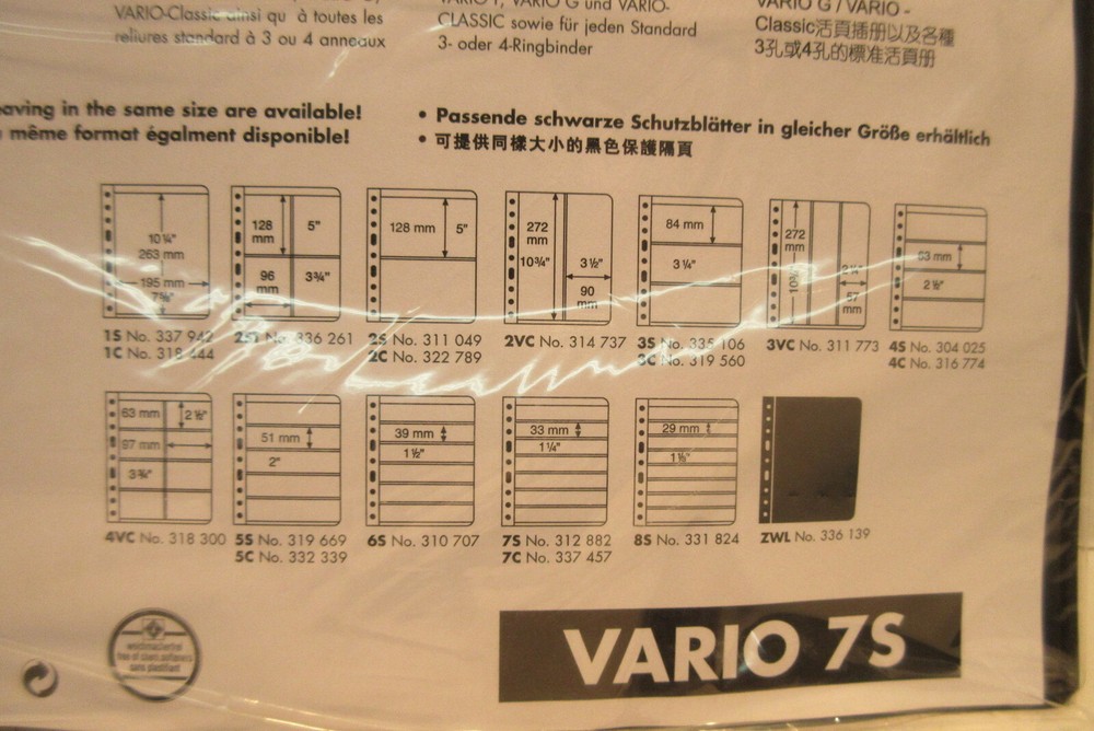 Pack of 5 Vario Stamp Stock Pages #7S Leuchtturm No. 312 882 Lighthouse