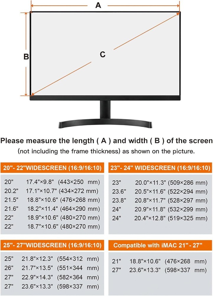 MOSISO 23-24 inch Computer Blue Light Blocking Screen Protector Anti-UV Eye Prot