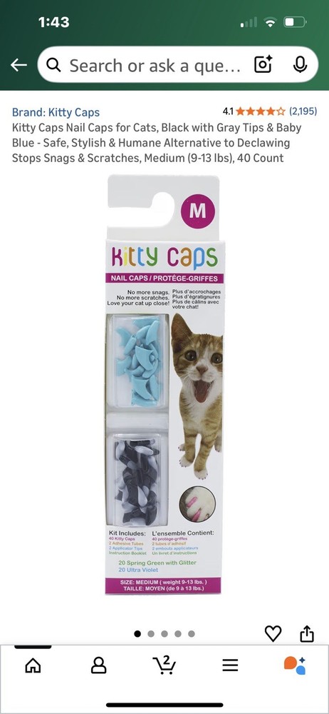 Kitty Caps Nail Caps for Cats-small