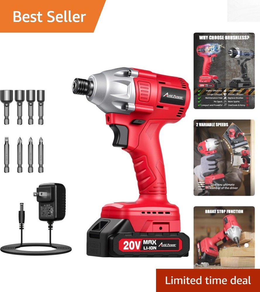 Lightweight 20V Impact Driver Kit with Variable Speed & Brake Functionality