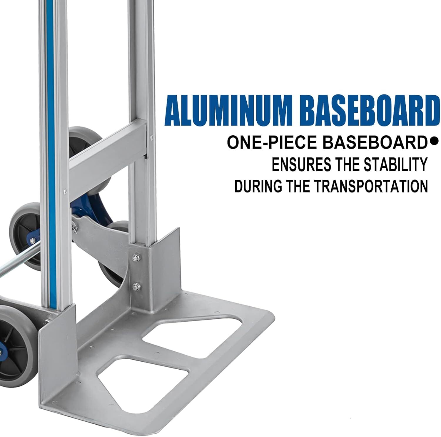 Stair Climbing Cart 650 lbs Capacity Aluminum Hand Truck Dolly with Dual Handles