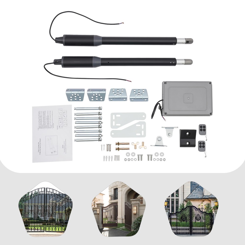 Automatic Gate Opener Dual Swing Gate Opener Security System w/ Remote Control