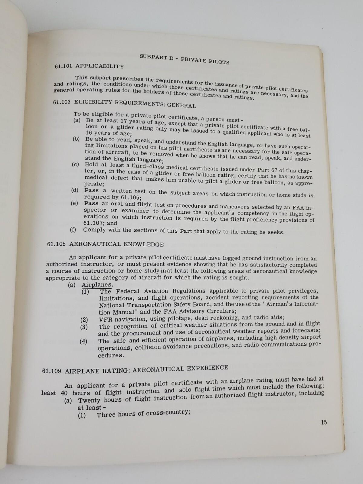 1976 Private Pilot Regulation Review Manual Vintage Aircraft Flying Doberstein