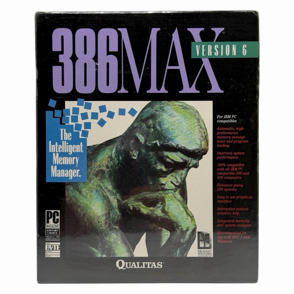 Qualitas 386Max Version 6 Memory Management Software 286 486 Brand New Sealed