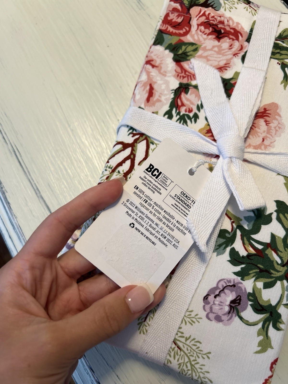 Williams Sonoma Floral Bouquet Dinner Napkins (4) NWT OB