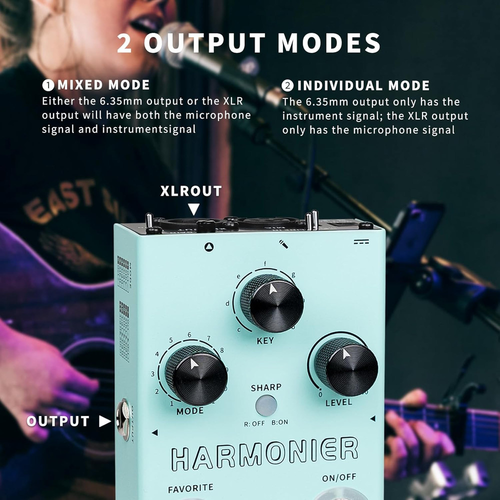Harmonier Vocal Effects Processor Guitar Voice Pedal Vocal Stompbox Microphone A