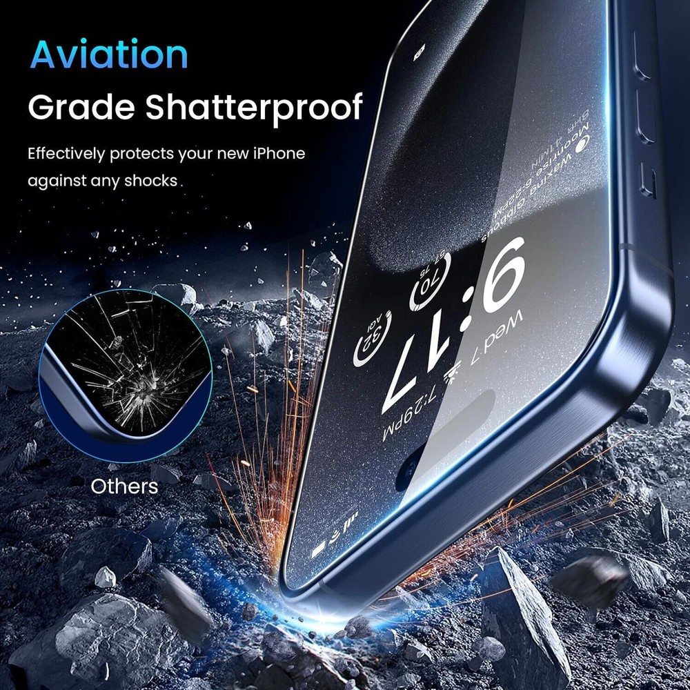 3 Pack Tempered Glass Screen Protector For iPhone 16 15 14 13 12 Pro Max Mini
