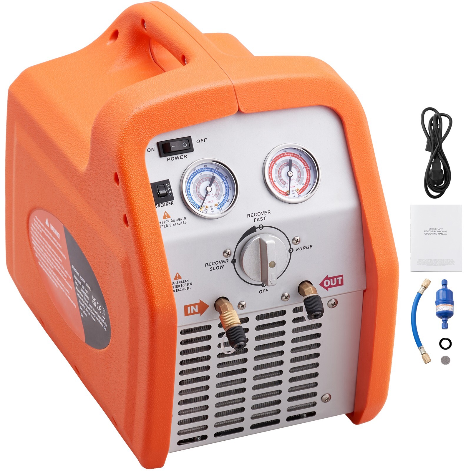 Portable 3/4 HP Refrigerant Recovery Machine for Vapor Liquid Refrigerant