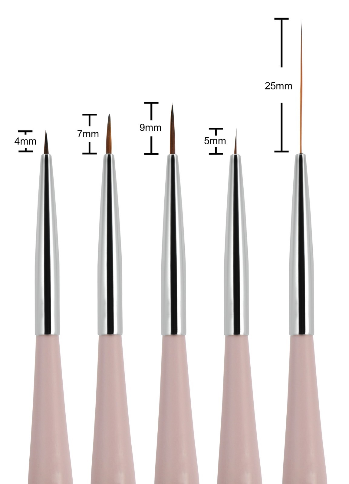 5pcs Nail Art Liners Striping Brushes Fine Line Drawing Detail Painting Blending