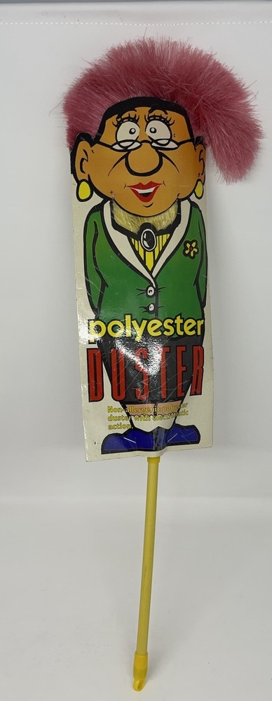 Vintage 70s 80s Fun Character Polyester Feather Duster Cleaning Electrostatic