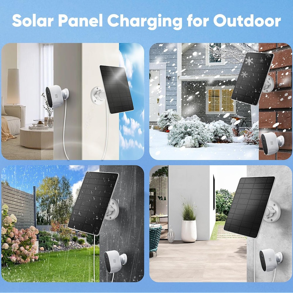 Solar Panel 5W Compatible Camera Essential 2K Outdoor(2nd Gen) White