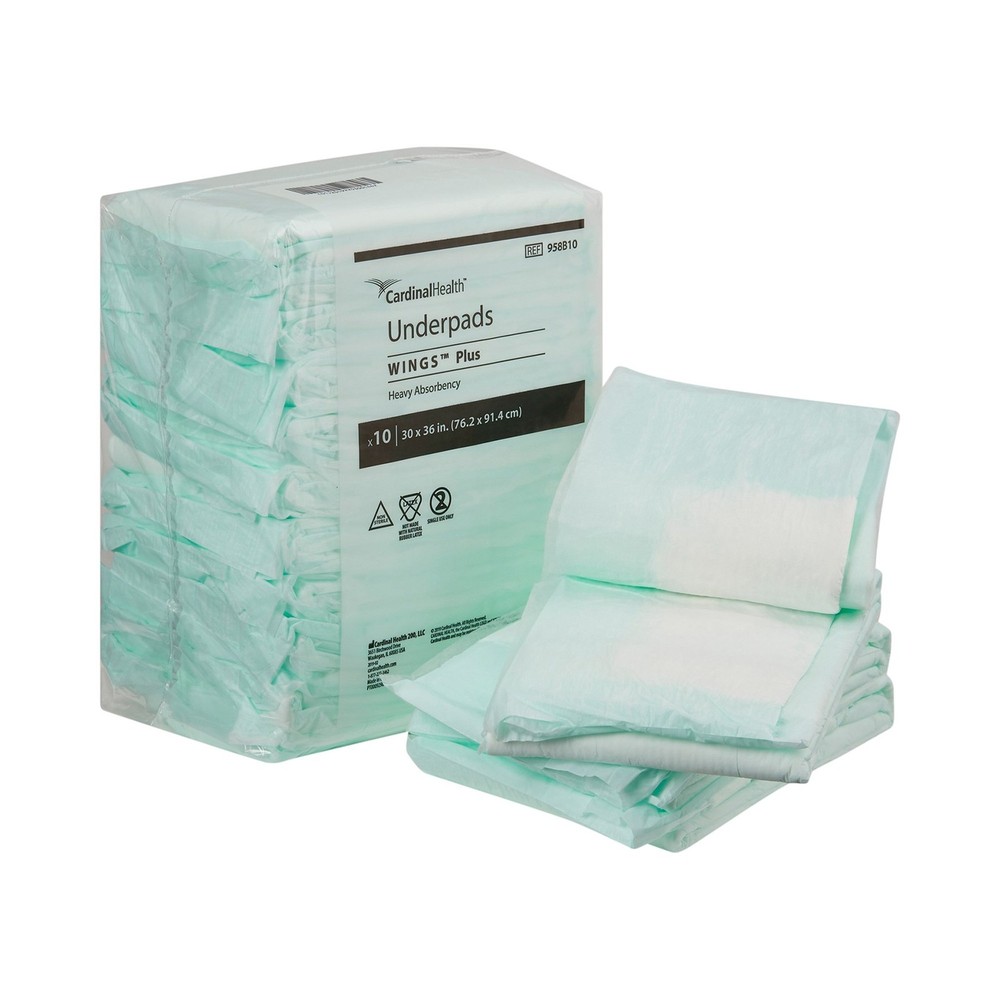 Wings™ Plus Heavy Absorbency Underpads, 30 x 36 Inch