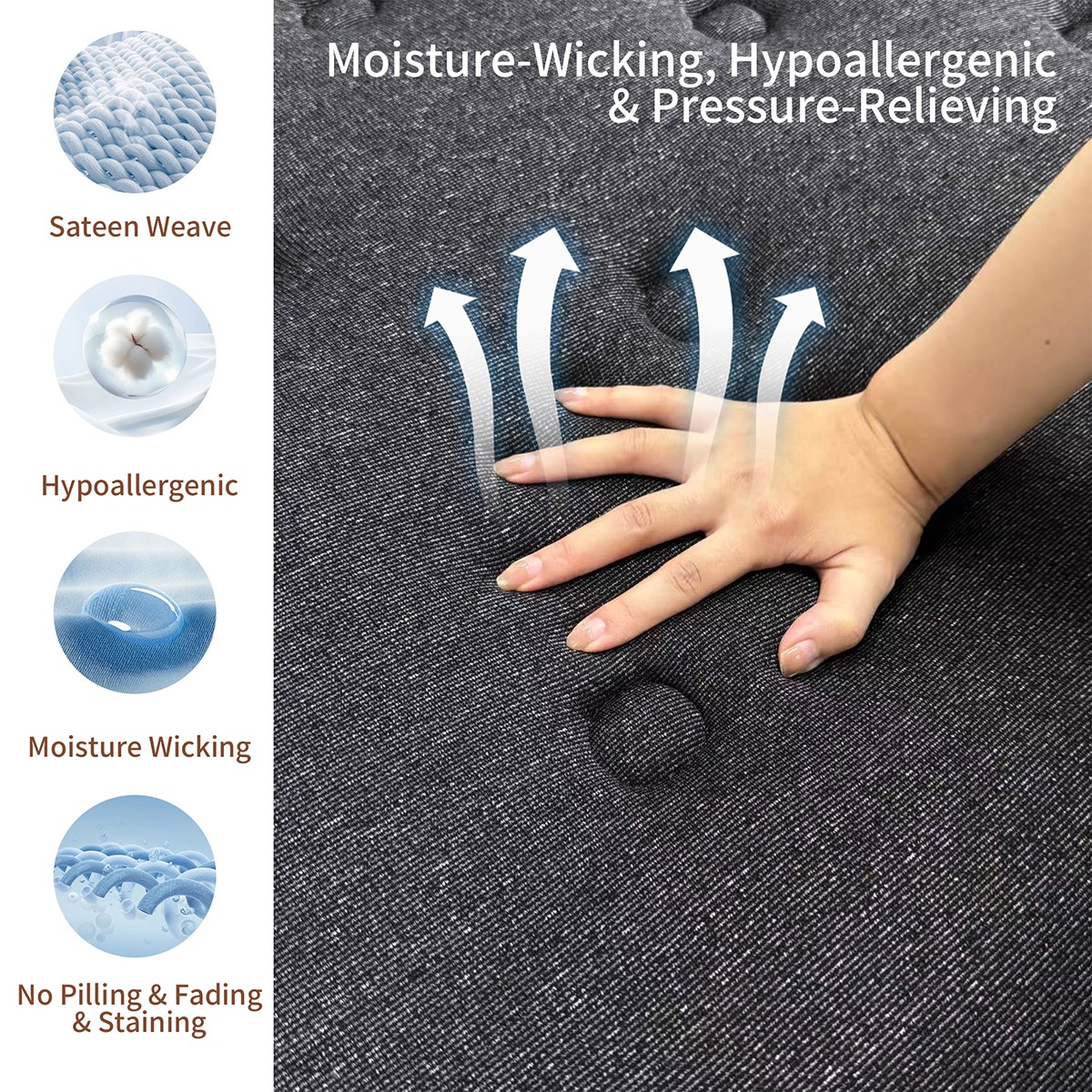 8"/12"/14" Twin Full Queen King Mattress Gel Memory Foam Hybrid Spring In a Box