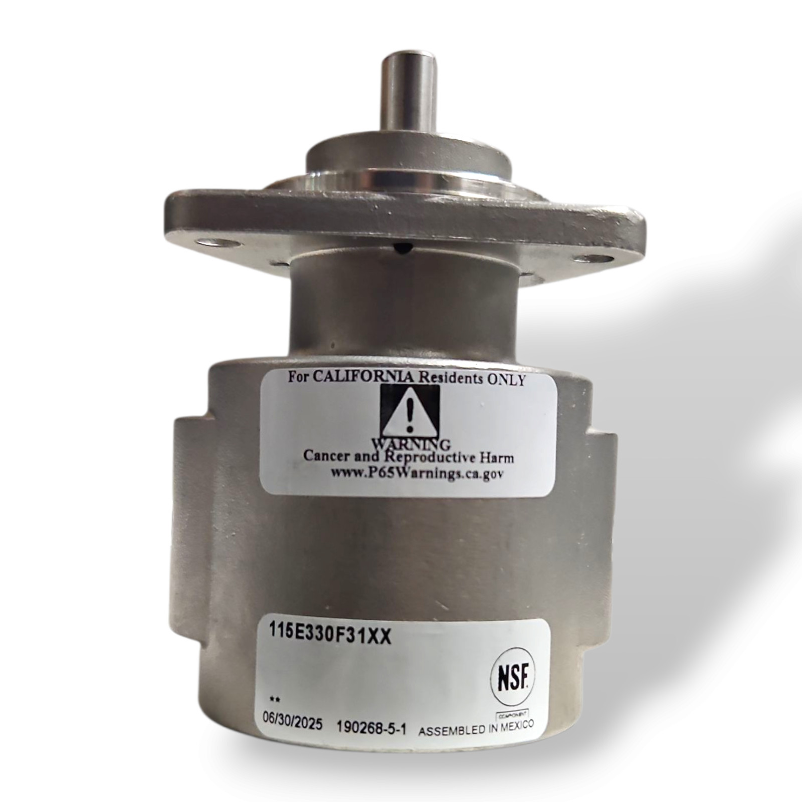 Procon Pump 115E330F31XX  Stainless Steel NSF w/ Single Flat Drive 330 GPH 1/2"