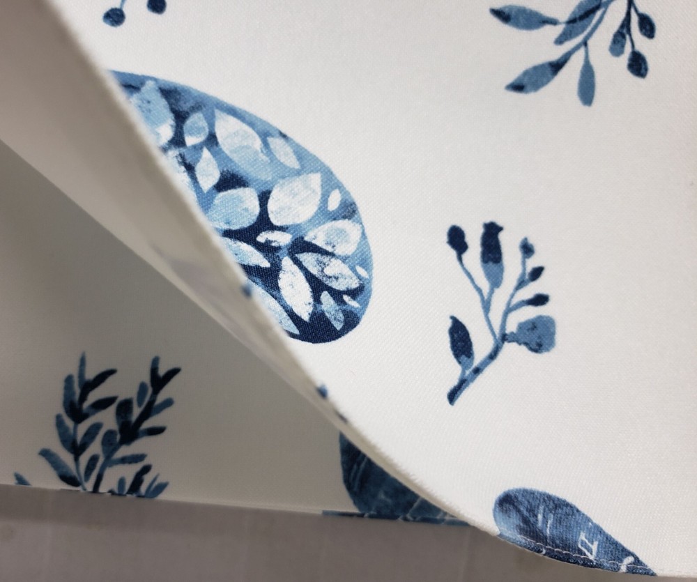 1 Fabric Printed Kitchen Table Runner (13"x72") BLUE EASTER EGGS & LEAVES