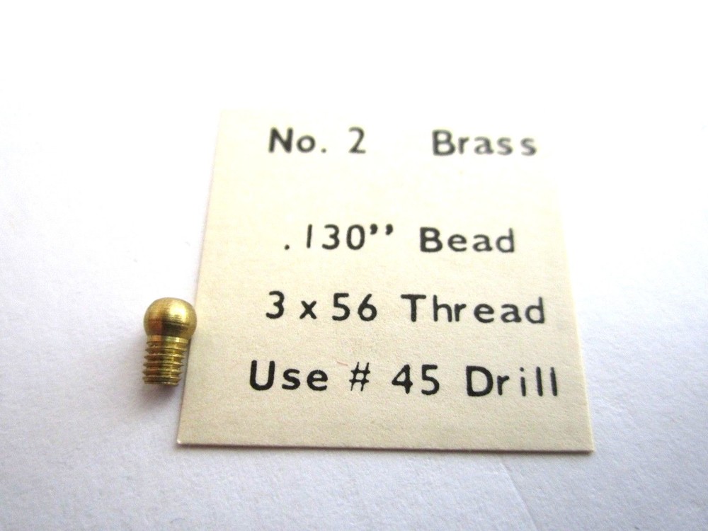 FRONT BEAD .130" DIAMETER HEAD- BRASS. THREAD 3 X 56 (ITEM # H-66)