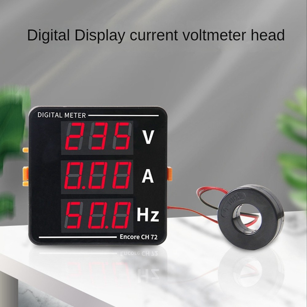 AC Ammeter Voltmeter Three Display Current Voltage Frequency Meter 7059