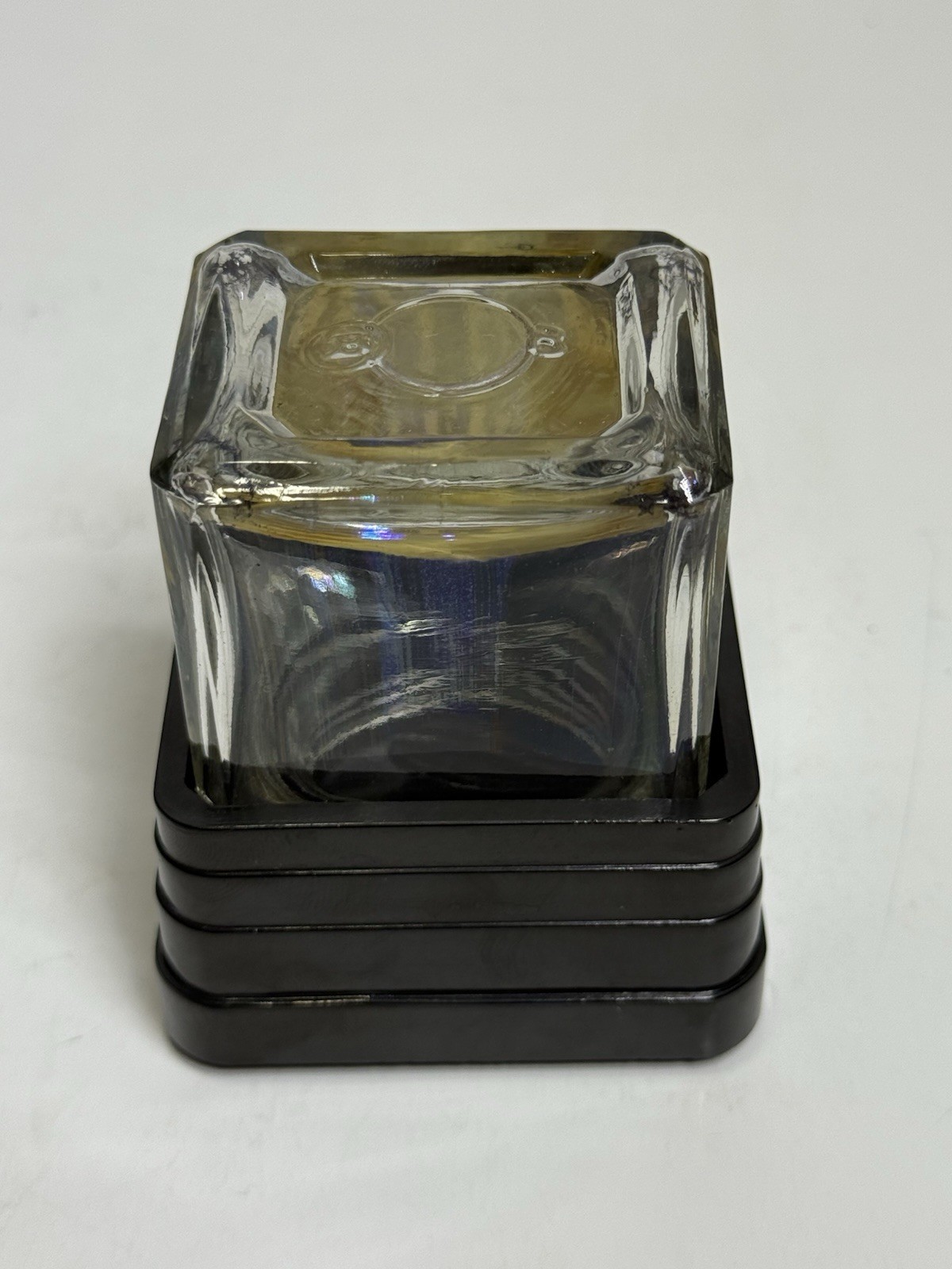 Vintage Carter's Cube - Well Dip Pen Ink Well with Glass Bottle Made in USA