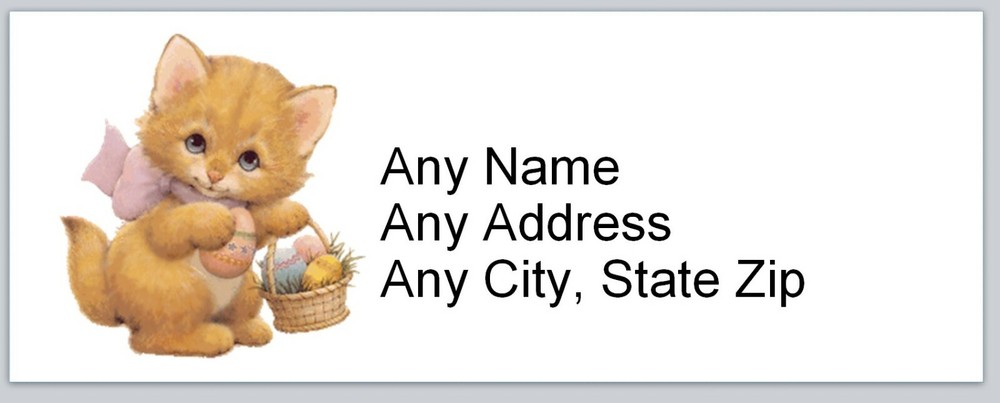 Personalized Address labels Cute Kitten Easter  (bo 702)
