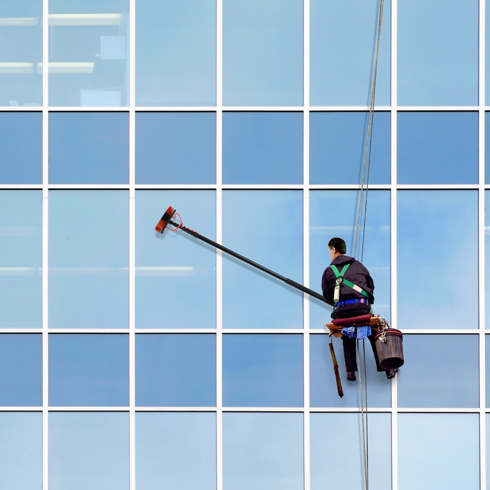 Solar Panel Cleaning Brush & Pole Kit Window Cleaner Solar Panel Cleaning System