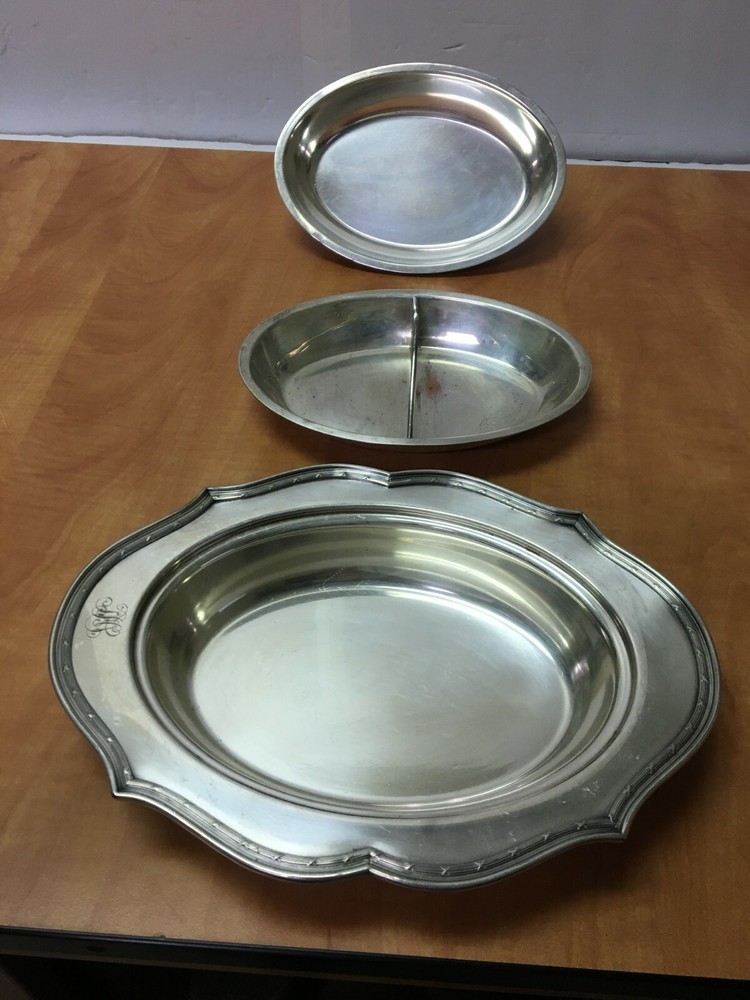 Vintage Sheffield Silver Co Divided Vegetable Serving Bowl Dish with Lid #2225