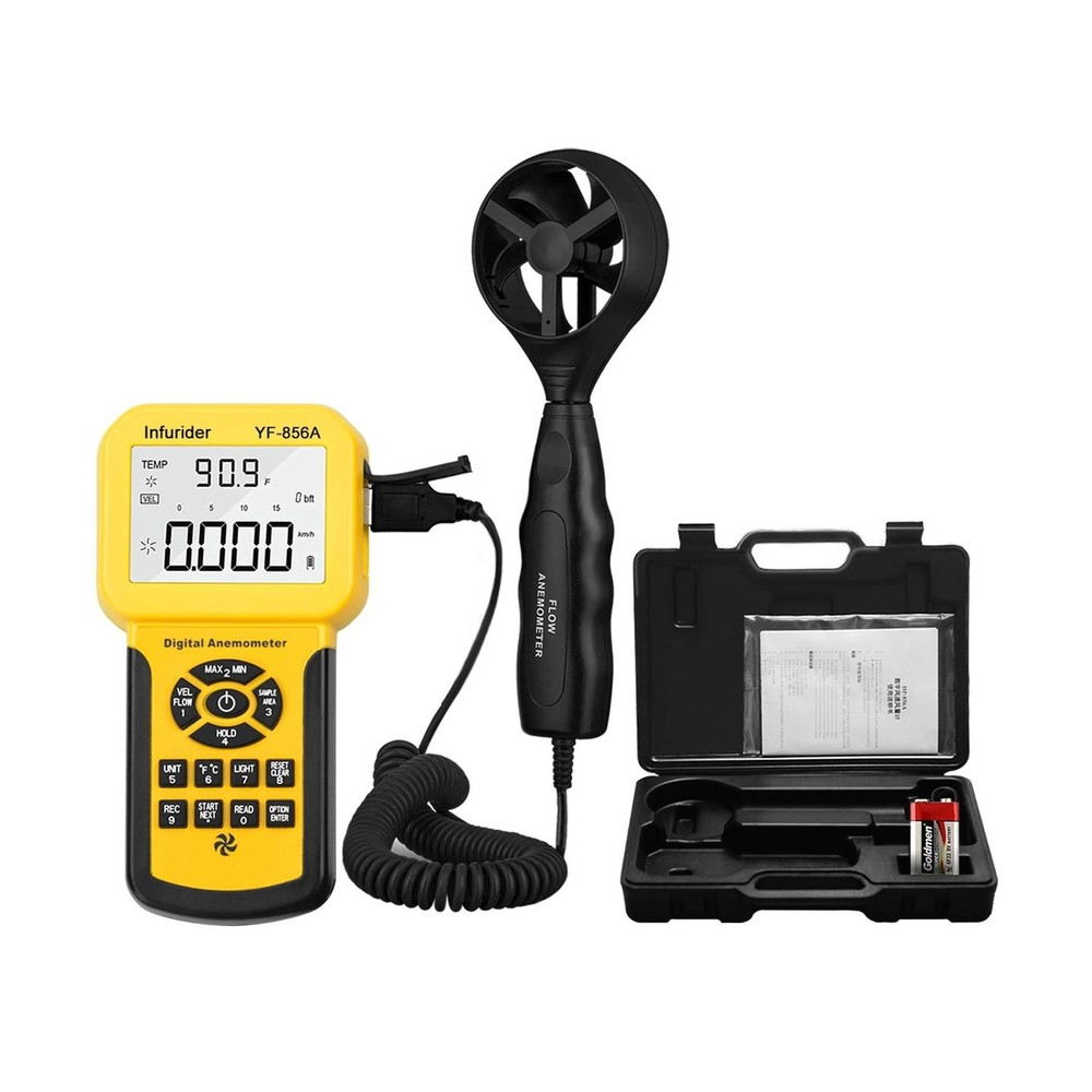 INFURIDER Handheld Digital Anemometer YF-856A Split Type Wind Speed Meter Win...