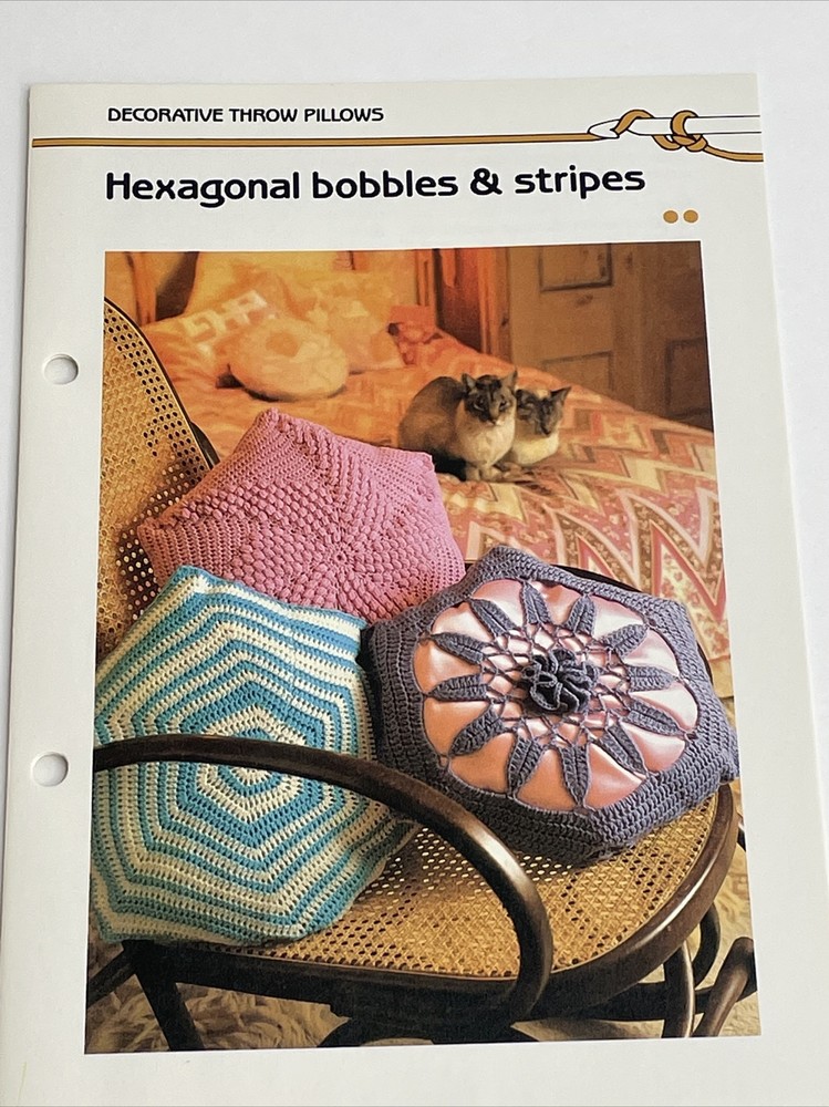 Marshall Cavendish Hexagonal Bobbles & Stripes Pillow Crochet Pattern